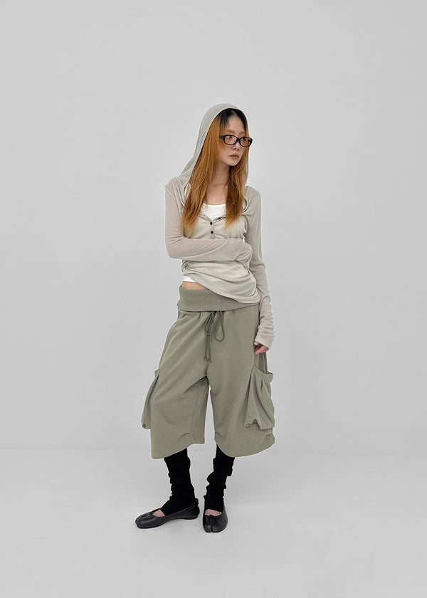 Pyaar Button Hoodie Tencel Long Sleeve Tee