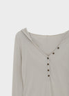 Pyaar Button Hoodie Tencel Long Sleeve Tee