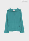 Lafont Henley Neck Two-Way Hooded Long Sleeve Tee