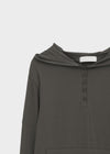 Lafont Henley Neck Two-Way Hooded Long Sleeve Tee