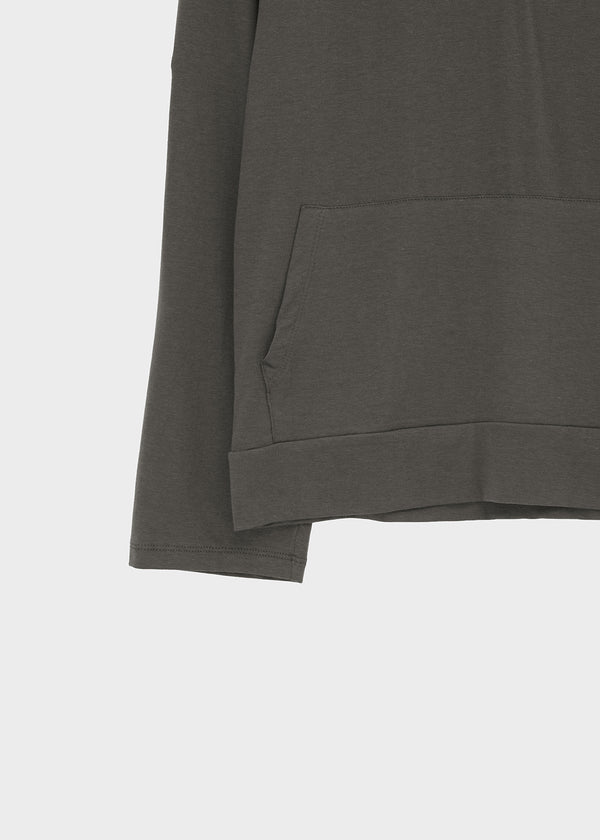 Lafont Henley Neck Two-Way Hooded Long Sleeve Tee