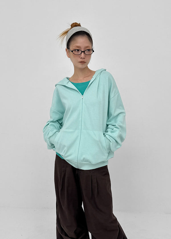 Beck Loose Fit Colored Zip-Up Hoodie