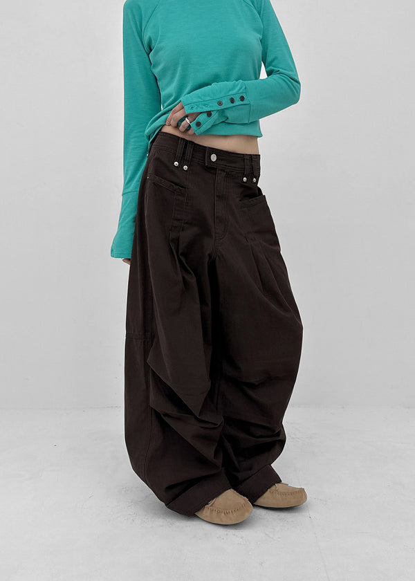 Value Pintuck Wide Cotton Pants
