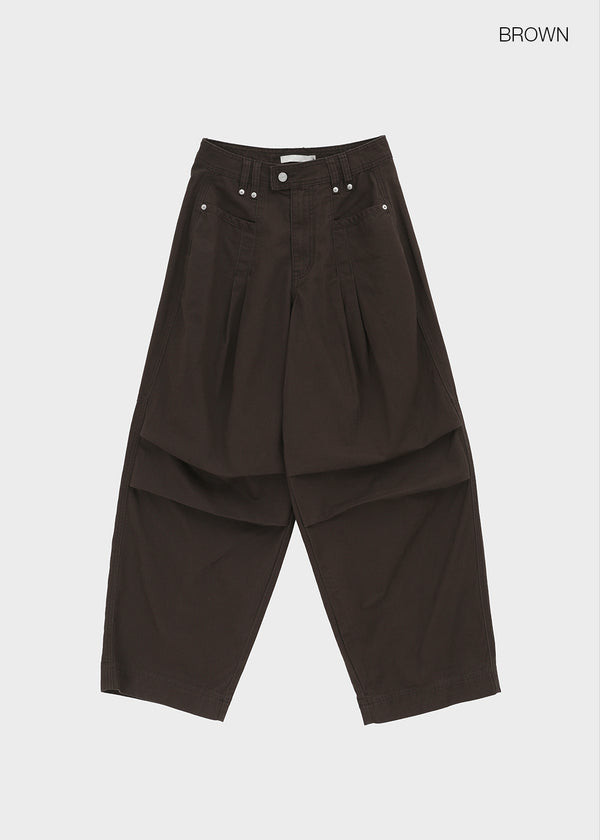 Value Pintuck Wide Cotton Pants