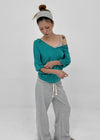 Lafont Henley Neck Two-Way Hooded Long Sleeve Tee