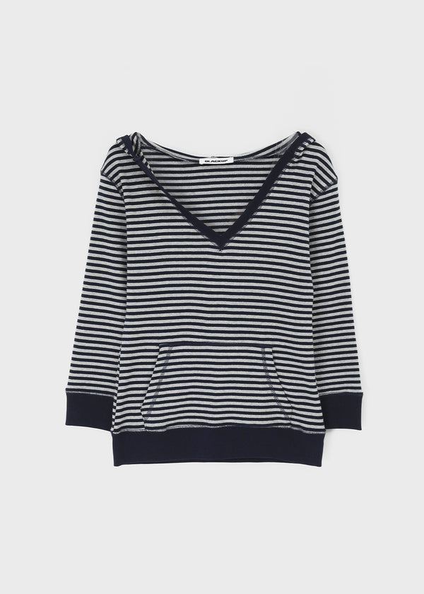 [MADE] Zeppel Striped V-Neck Hoodie Sleeveless