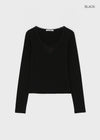 [MADE] Zeromi Lace V-Neck Long Sleeve Tee