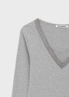 [MADE] Zeromi Lace V-Neck Long Sleeve Tee