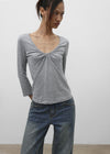[MADE] Rope & Shirred V-Neck Sleeveless Top