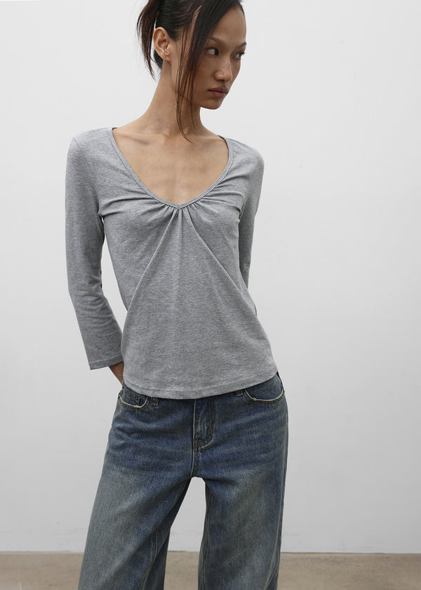 [MADE] Rope & Shirred V-Neck Sleeveless Top