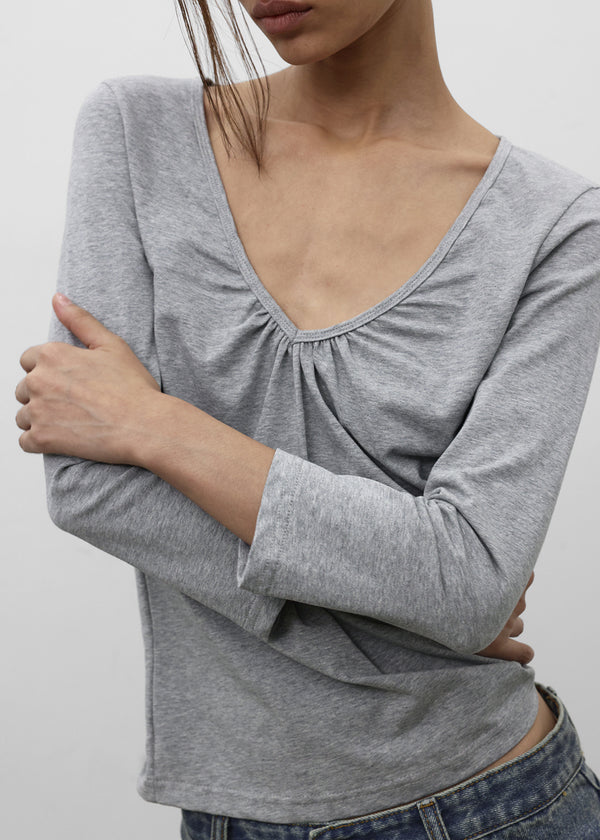 [MADE] Rope & Shirred V-Neck Sleeveless Top