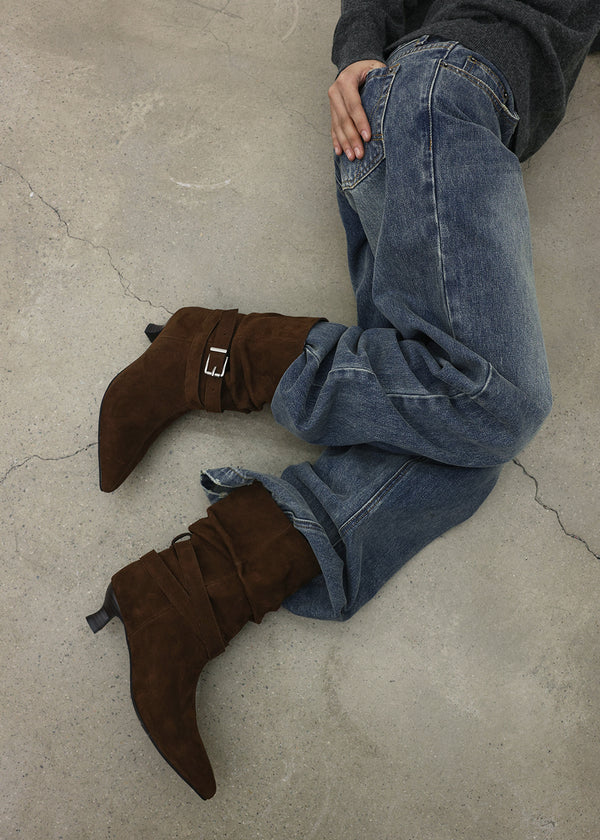 [MADE] Gelam Suede Wrinkle Mid-calf Boots