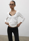 [MADE] Rope & Shirred V-Neck Sleeveless Top