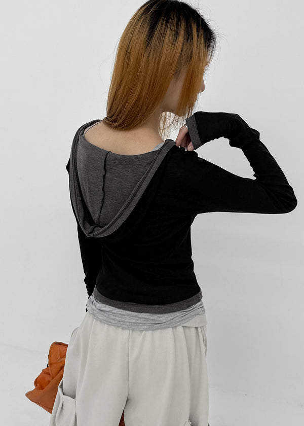 [MADE] Miti Wool Tencel Henley Neck Long Sleeve Hoodie