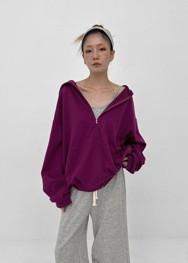 Beck Loose Fit Colored Zip-Up Hoodie