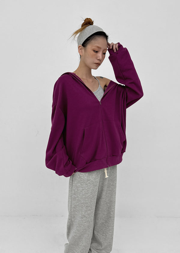 Beck Loose Fit Colored Zip-Up Hoodie