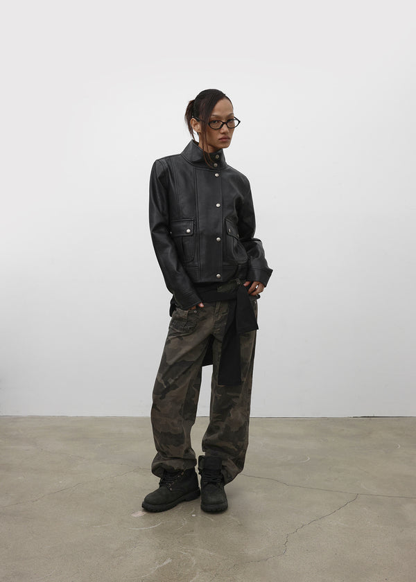 [MADE] Copea High-Neck Leather Jacket