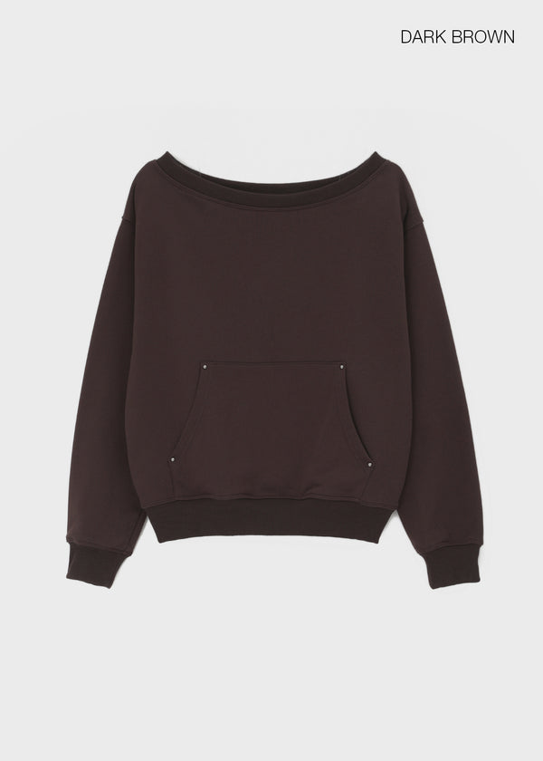 [MADE] Spanel Rivet Off-Shoulder Sweatshirt