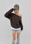 [MADE] Spanel Rivet Off-Shoulder Sweatshirt