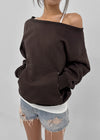 [MADE] Spanel Rivet Off-Shoulder Sweatshirt