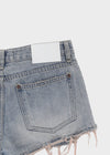Cheeky distressed denim shorts
