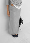 [MADE] Upper-face Folding Shirred Long Skirt (Available as a set)