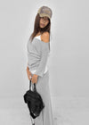 [MADE] Upper-face Boat Neck Batwing Sleeve T-shirt (Available as a set)