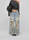 Gilite Damaged Wide Denim Pants