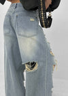 Gilite Damaged Wide Denim Pants