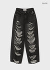 Gilite Damaged Wide Denim Pants