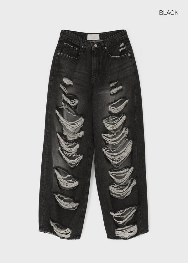 Gilite Damaged Wide Denim Pants