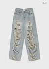 Gilite Damaged Wide Denim Pants