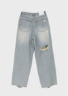 Gilite Damaged Wide Denim Pants