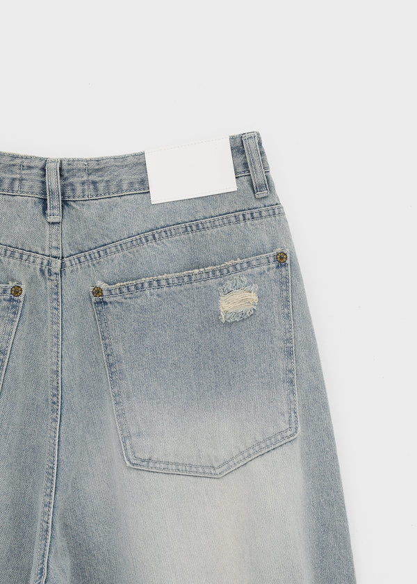 Gilite Damaged Wide Denim Pants