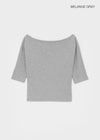 [MADE] Upper-face Boat Neck Batwing Sleeve T-shirt (Available as a set)