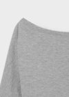 [MADE] Upper-face Boat Neck Batwing Sleeve T-shirt (Available as a set)