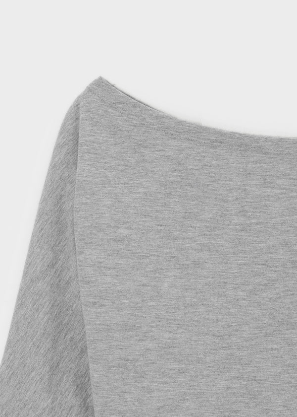 [MADE] Upper-face Boat Neck Batwing Sleeve T-shirt (Available as a set)