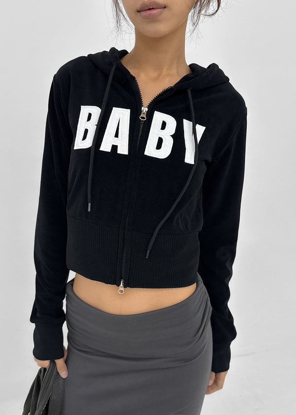Baby slim hooded zip-up