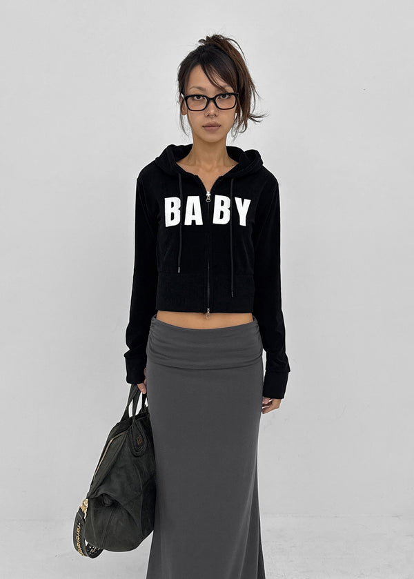Baby slim hooded zip-up