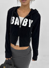 Baby slim hooded zip-up