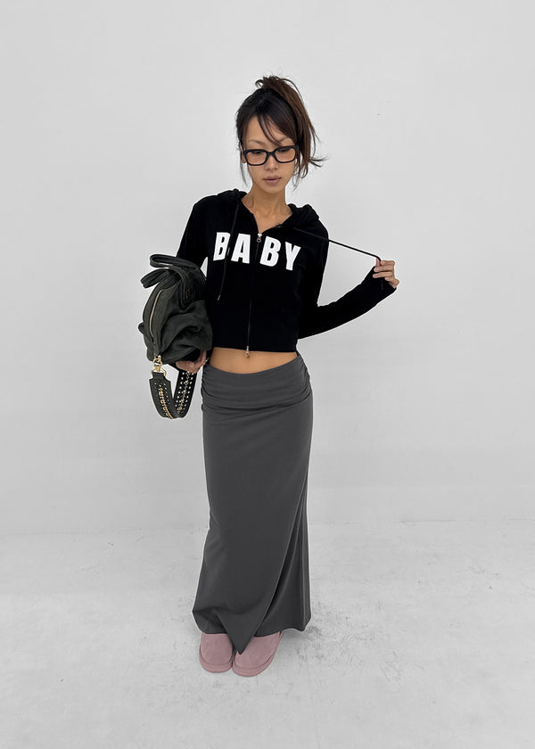Baby slim hooded zip-up