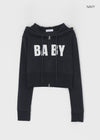 Baby slim hooded zip-up