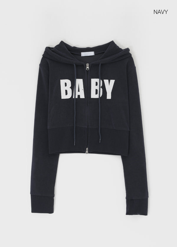 Baby slim hooded zip-up