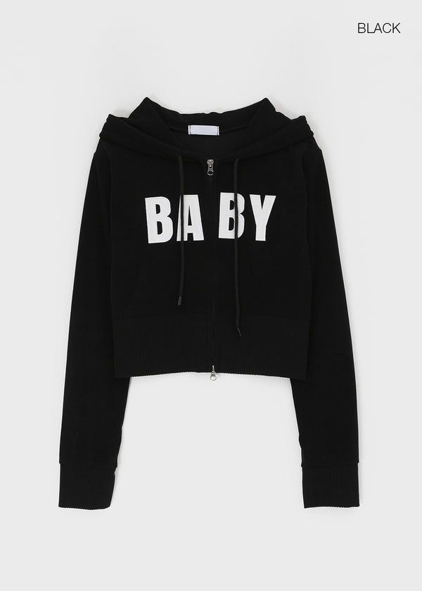Baby slim hooded zip-up