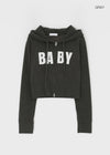 Baby slim hooded zip-up