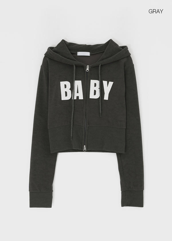 Baby slim hooded zip-up