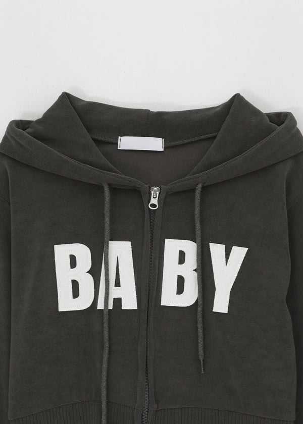 Baby slim hooded zip-up