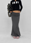 [MADE] Upper-face Folding Shirred Long Skirt (Available as a set)