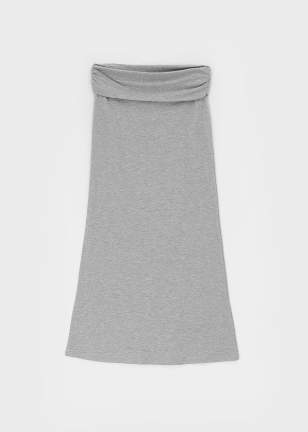 [MADE] Upper-face Folding Shirred Long Skirt (Available as a set)