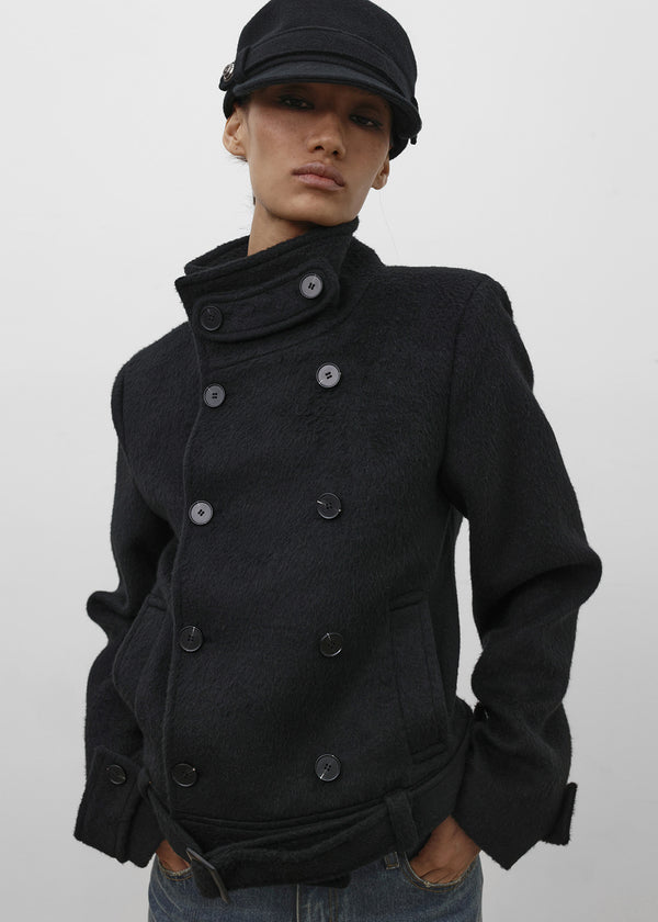 [MADE] Molte Double-Button Slim Short Coat (30% Wool)